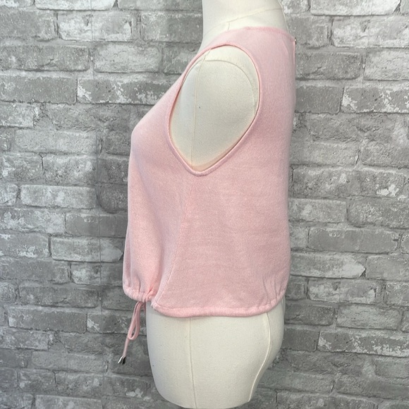 Callahan Pink Sleeveless Crop Top with Tie Front - Picture 7 of 12